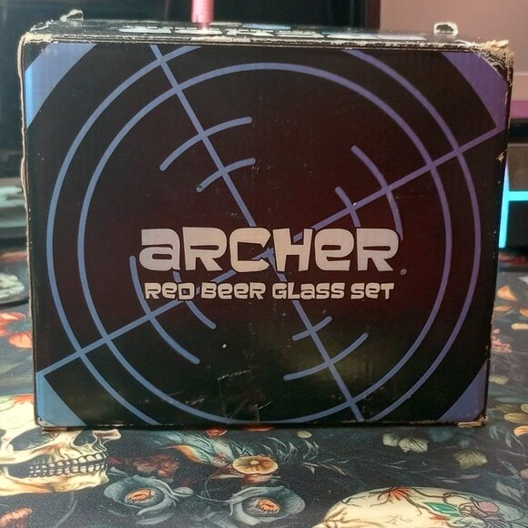 Archer Red Beer 2 PC Glass Set New - Picture 1 of 5
